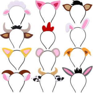 B082NS4KXF.jpg Puppy Dog and Farm Animal Ear Headbands for Kids Party Favors