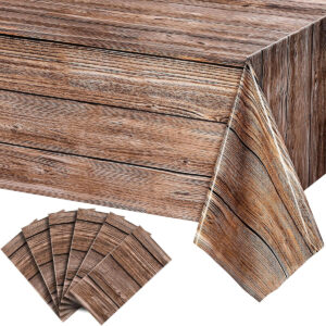 B0B6CBNQZ4.jpg Rustic Wood Grain Plastic Tablecloths for Farmhouse Parties