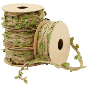 B0793QBWBD.jpg Juvale Burlap Leaf Ribbon for Fairy Party & Forest Decor