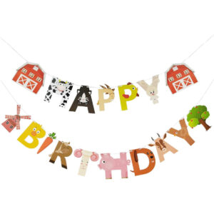 B087BVWXYF.jpg Farm Animals Birthday Banner for Kids Party Decorations