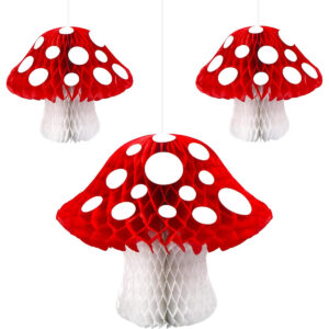B0C13XZTDY.jpg 3Pcs Mushroom Honeycomb Centerpieces for Fairy Party Decor