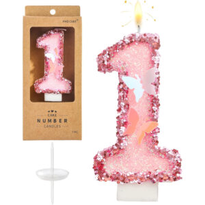 B0D5345VLZ.jpg PHD Pink Butterfly Number Candle for Fairy Birthday Cakes