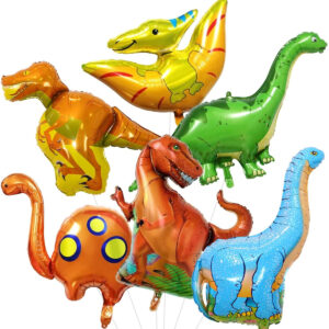 B0CCR3QH39.jpg 6-Piece Giant Dinosaur Foil Balloon Set for Kids Birthday Party