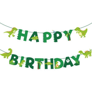 B0F1YGQB6P.jpg Dinosaur Happy Birthday Banner for Kids Dino Themed Party Decor