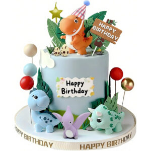 B0F9KLK4XJ.jpg 20pc Dinosaur Cake Topper Set for Birthday Party Decorations
