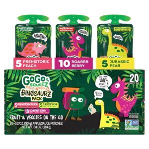 B0B1P69996.jpg GoGo squeeZ Dinosaur Fruit & Veggie Puree Pouches, 20 Pack