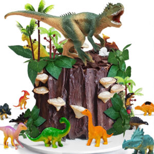 B0B8YZQP2J.jpg 26-Piece Dinosaur Cake Topper Set for Kids Birthday Parties