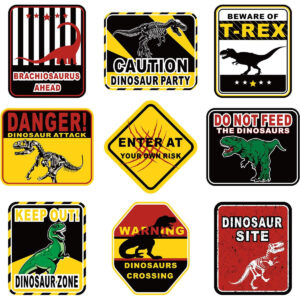 B0819WK6RX.jpg Dinosaur Birthday Party Decorations: Jurassic Theme Wall Signs