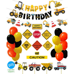 B07N4LM727.jpg Construction Birthday Party Decorations Kit - 51-Piece Set