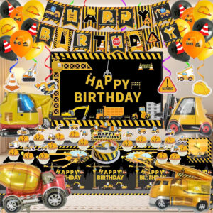 B0D6BJMW79.jpg Construction Birthday Party Supplies: Backdrop & Decor Set