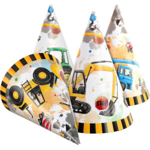 B0DL5M2G2J.jpg WERNNSAI Construction Birthday Party Hats - 12 Pcs Cone Set