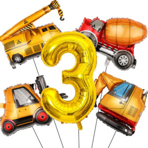 B0D9JXS5MS.jpg Construction 3rd Birthday Party Decorations with Number 3 Balloon