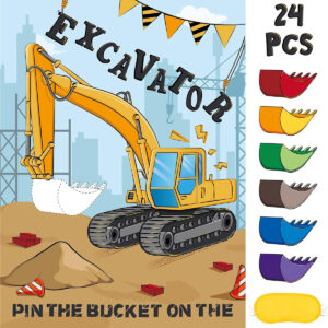 B0BX9G6ZBG.jpg Pin the Bucket on the Excavator Construction Party Game Set