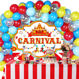 B09N71V6F3.jpg Tatuo 53-Piece Circus Carnival Party Decoration Set