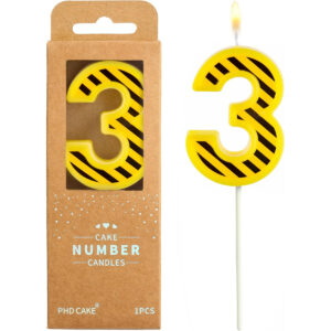 B0DDKF4DBF.jpg Number 3 Construction Birthday Candle for Cake Decoration