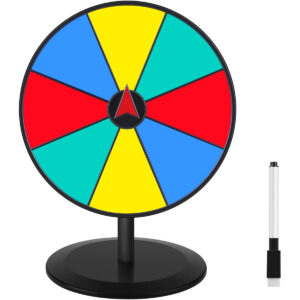 B0DSJFDBMD.jpg Pionites 8-Inch Tabletop Prize Wheel for Circus Party Games