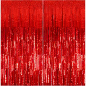 B0CWNC234N.jpg 2 Pack Red Metallic Foil Fringe Curtains for Circus Backdrop