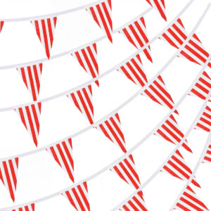 B07W7WV275.jpg Red and White Striped Pennant Banner for Circus Party Decor