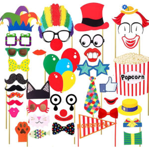 B098SF4NRG.jpg 36pcs Circus Photo Booth Props for Carnival Birthday Parties