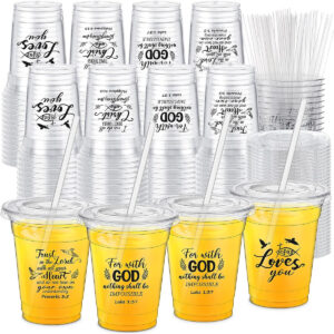 B0F38GYHNT.jpg 100 Pcs Inspirational Bible Verse Disposable Cups with Lids