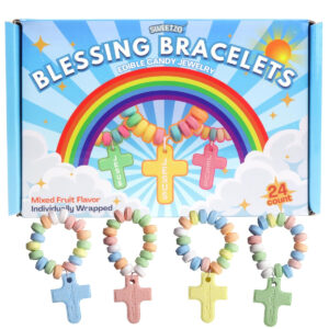 B0FQPKYYXV.jpg Cross Shaped Candy Bracelets for Sunday School or VBS, 24 Ct