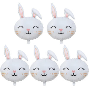B0BXD5S6QJ.jpg Bunny Balloon Set: 5-Piece Rabbit Foil Decor for Easter Parties
