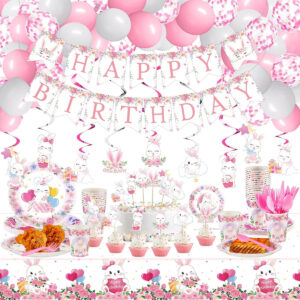 B0BQ6QMJ5N.jpg Easter Bunny Birthday Party Decorations Kit: 153-Piece Set