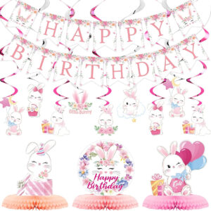 B09M3PMVL3.jpg Bunny Birthday Party Decorations Kit: Table Setup Supplies