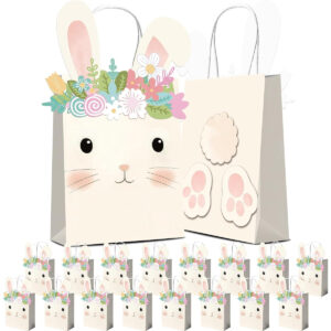 B0DNZ7KNK4.jpg 16 Pcs Bunny Gift Bags for Easter Party Favors and Birthdays