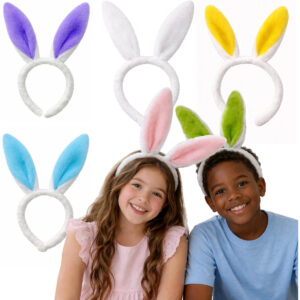 B09T2JTD67.jpg Plush Bunny Ear Headbands for Easter Parties and Costumes