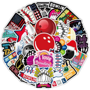 B09P7GN5V8.jpg 50 Pcs Bowling Vinyl Decal Stickers for Laptops and Water Bottles