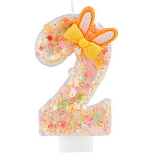B0D62472NK.jpg Bunny Number 2 Birthday Cake Candle for Girls Party Decor