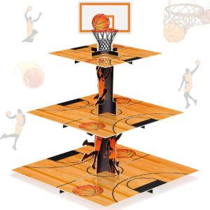 B0BMQ57F2K.jpg 3-Tier Basketball Cupcake Stand for Sports Birthday Parties