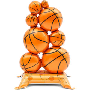 B0GCJWQ433.jpg 3.5ft Giant Basketball Foil Balloon with Base for Party Decor