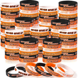 B09GTZ2NPZ.jpg Basketball Silicone Wristbands for Team Party Favors