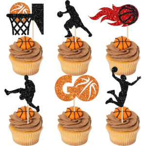 B09VH8LP19.jpg 24Pcs Basketball Cake Toppers for Sports Birthday Party Decor