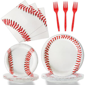 B09WRP7NGL.jpg 96-Piece Baseball Party Supplies Bundle for 24 Guests
