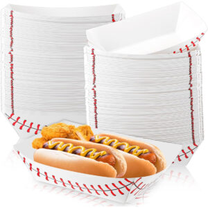 B0C23ZWJYL.jpg Roshtia 100 Pack Baseball Paper Food Trays for Party Snacks