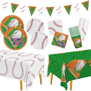 B0CR3W36QS.jpg Baseball Party Supplies Kit for 24: Tableware and Decorations