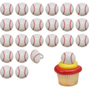 B0DDKYG753.jpg DecoPac Baseball Cupcake Rings – 24 Pack Food Safe Toppers