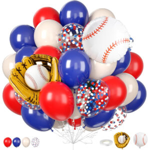 B0G4D1ML68.jpg Baseball Party Decorations: Balloon Arch & Photo Backdrop Kit