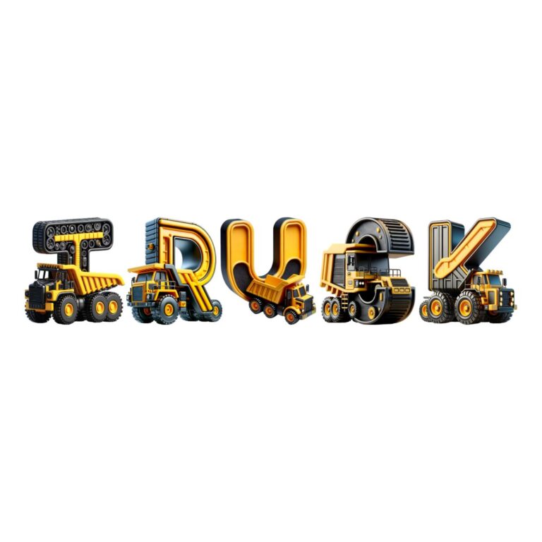 Construction Truck 3D Font Generator text generator preview