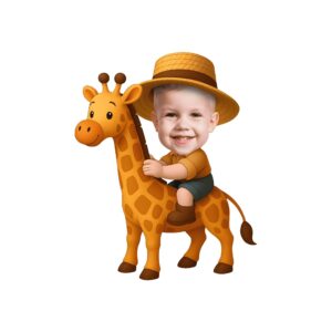 Custom Giraffe Safari Rider Dark Green Shorts Face Cutout – Original Custom Giraffe Safari Rider Dark Green Shorts Face Cutout design preview