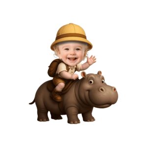 Custom Hippopotamus Safari Explorer Tan Outfit Face Cutout – Original Custom Hippopotamus Safari Explorer Tan Outfit Face Cutout design preview