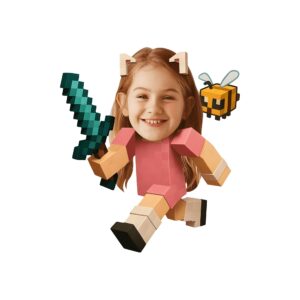 Custom Pixel-Style Adventurer Face Cutout – Original Custom Pixel-Style Adventurer Face Cutout design preview