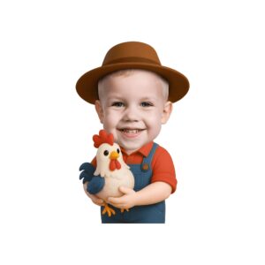Custom Farmer Holding a Chicken Face Cutout – Original Custom Farmer Holding a Chicken Face Cutout design preview