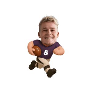 Custom Purple Number 5 Football Ball Carrier Face Cutout – Original Custom Purple Number 5 Football Ball Carrier Face Cutout design preview