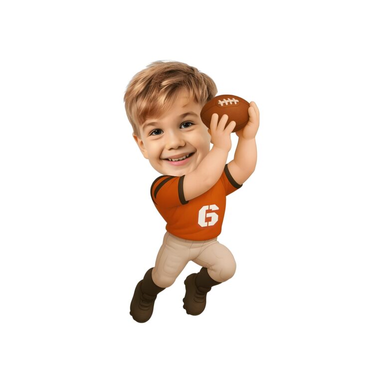 Custom Orange Number 6 Football Runner Face Cutout – Original Custom Orange Number 6 Football Runner Face Cutout design preview