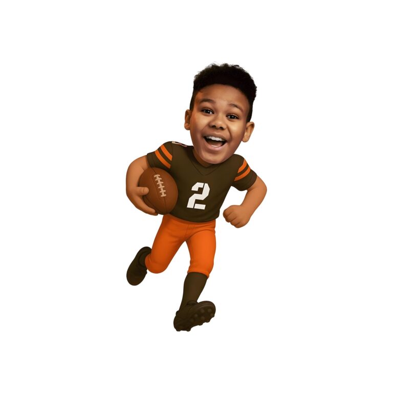 Custom Brown Number 2 Football Runner Face Cutout – Original Custom Brown Number 2 Football Runner Face Cutout design preview