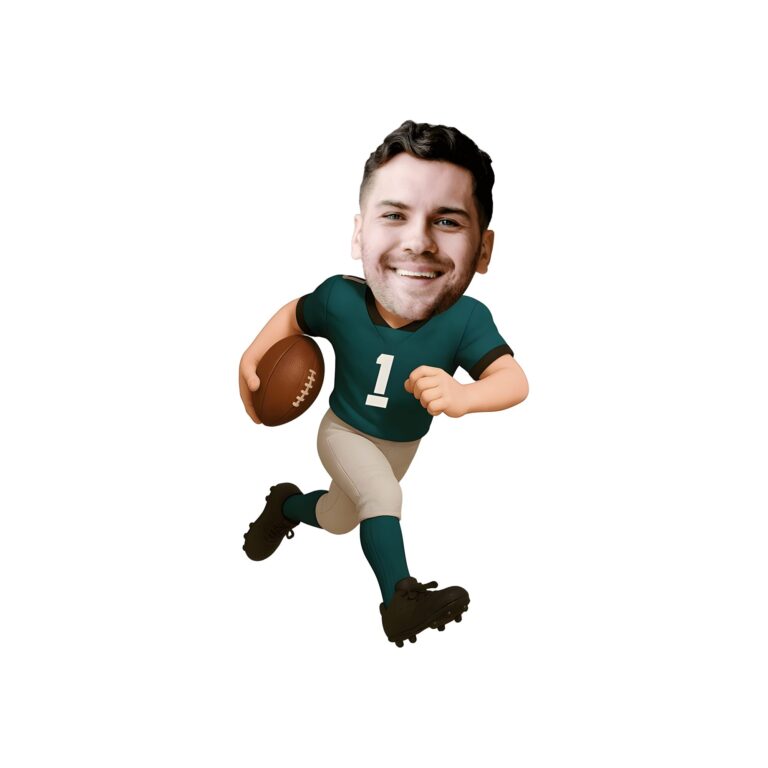 Custom Green Number 1 Football Runner Face Cutout – Original Custom Green Number 1 Football Runner Face Cutout design preview